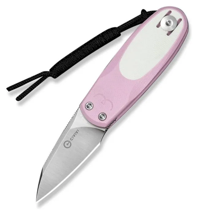 Нож складной карманный Civivi Purr, (4.65 см) Nitro-V / G10 розовый/белый