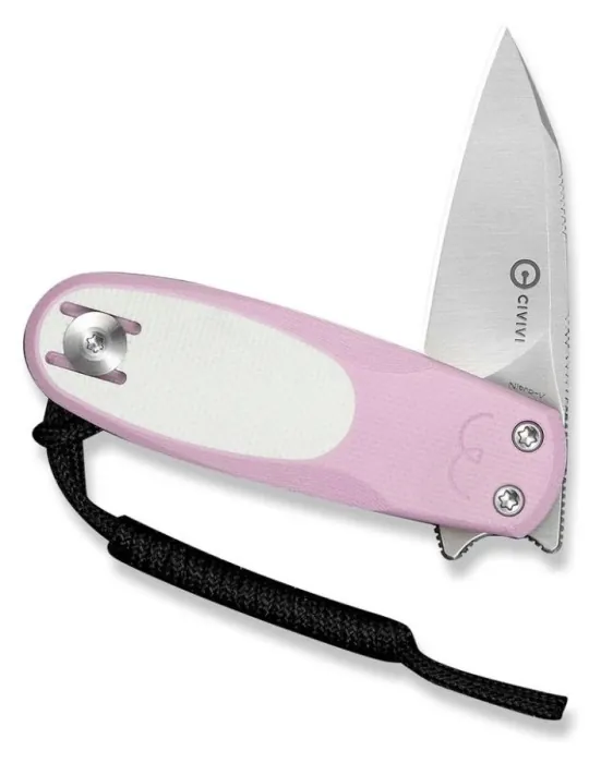 Нож складной карманный Civivi Purr, (4.65 см) Nitro-V / G10 розовый/белый