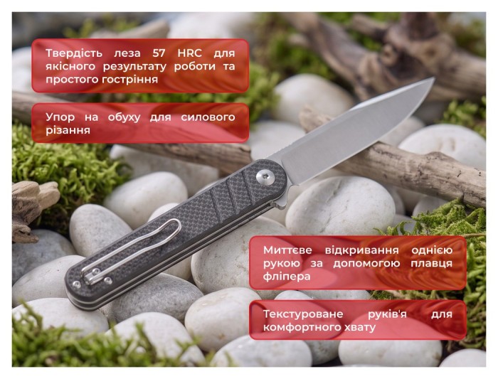 Нож складной туристический Ganzo G772-BK (8.9 см) 8CR14/G10 черный