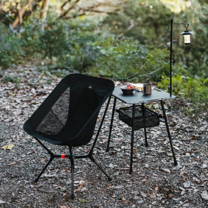 Стілець складаний ультралегкий Naturehike CNK2550JJ013 Yamami YL01, розмір М, алюміній, чорний, укр, укр