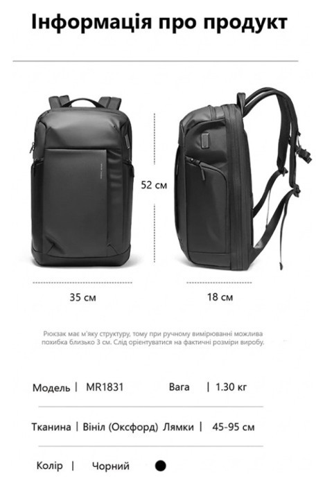 Рюкзак Mark Ryden MR1831 Black