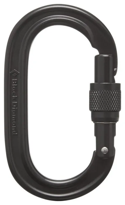 Карабін з муфтою Black Diamond Oval Keylock Screwgate, Black