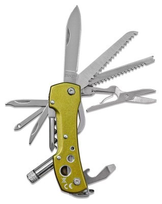 Munkees 2581 брелок-мультинструмент Pocket Knife Led green