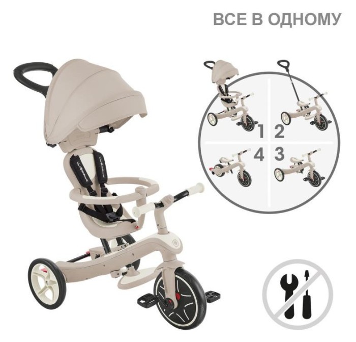 Велосипед дитячий GLOBBER серії EXPLORER TRIKE 4в1, кокос, до 20кг, 3 колеса