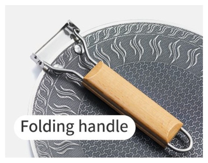 Сковорода з нержавіючої сталі зі складаною ручкою Naturehike CNK2550CF011, 29,5 х 29,5 см