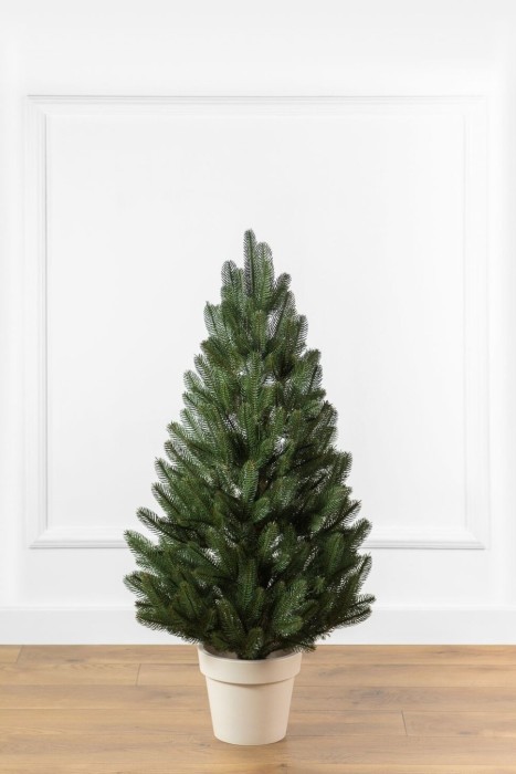 Елка литая "Лапландская" в горшке зеленая