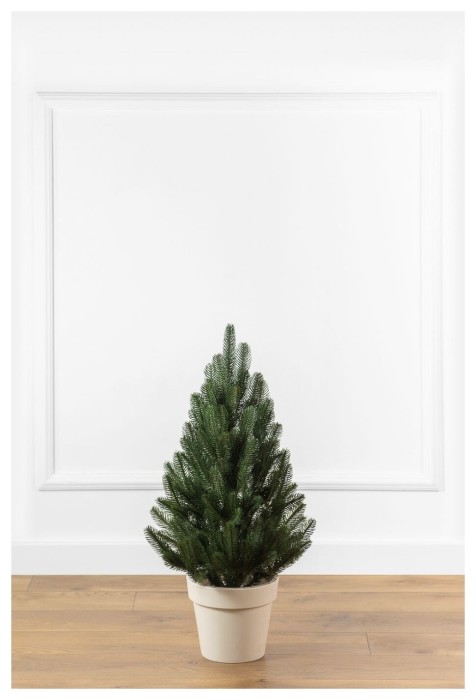 Елка литая "Лапландская" в горшке зеленая