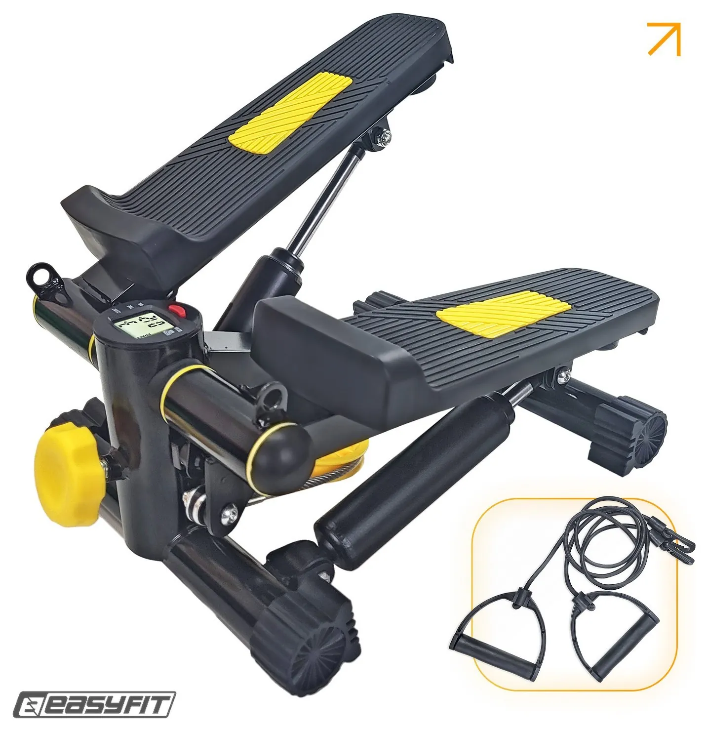 Степер з еспандерами EasyFit Pace-A з прямим ходом (EFIT_EF-0560-BK)