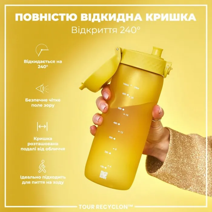 Картофель для воды ION8 750 мл. (ЭКО бутылка) BPA Free, Yellow