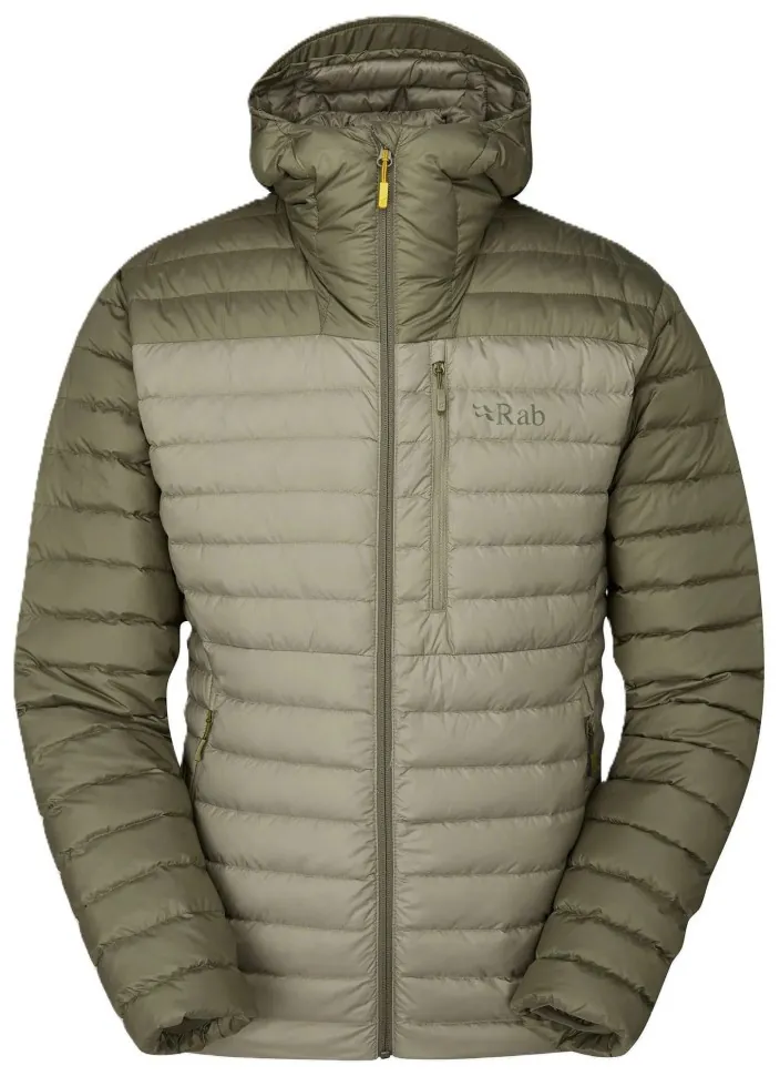 Чоловічий легкий пуховик Rab Microlight Alpine Jacket, Light Khaki/Stone, LRG (SHM_RB QDB-12-LKS-LRG)