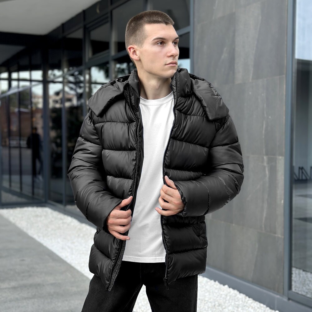 Чоловіча зимова куртка чорна Pobedov Snowfall