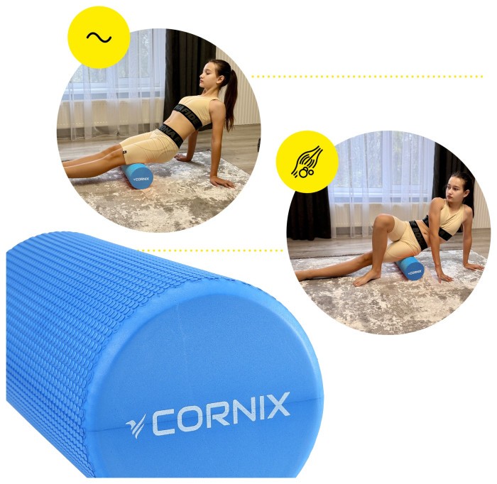 Масажний ролик Cornix EVA+ 30 x 15 см (валик, роллер) XR-0299 Navy Blue