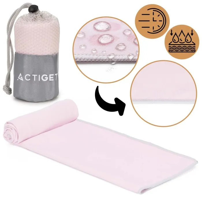 Рушник спортивний Actiget 80 x 40 см з мікрофібри ACT0184 Light Pink