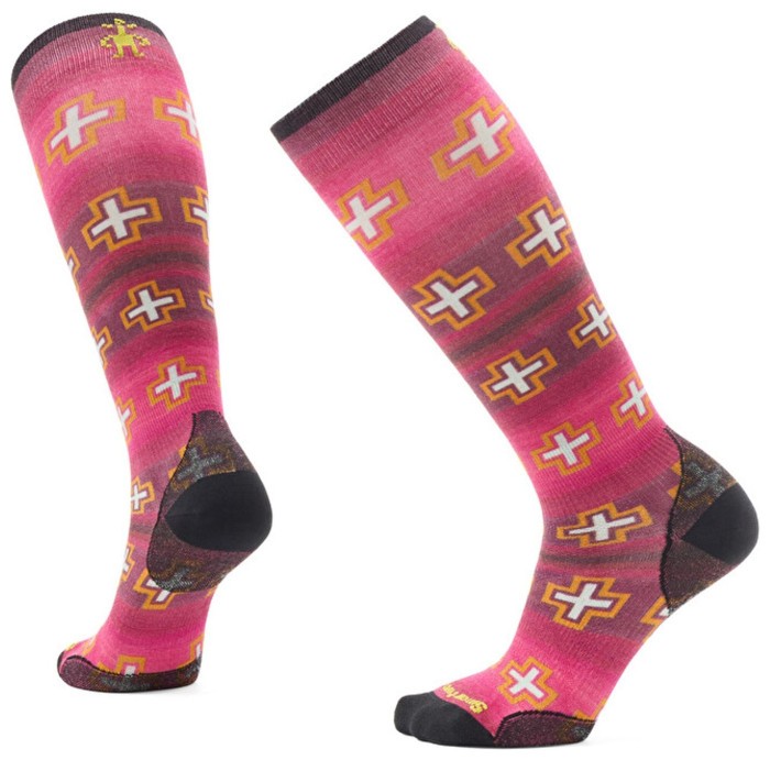 Шкарпетки жіночі Smartwool Women's Ski Zero Cushion Paths Crossed Print OTC, Power Pink, M