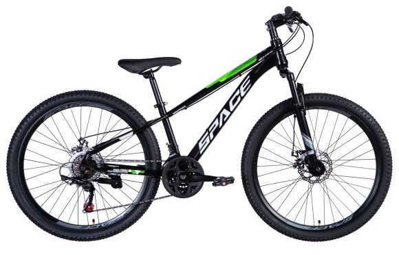 Велосипед ST 26'' SPACE-034 DD трещотка рама- 2024 (чорно-зелений ), укр