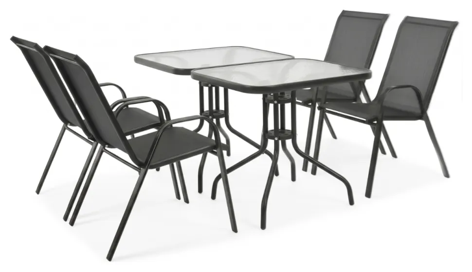 Комплект садових меблів LEOBRO Comfort Plus 4 крісла + 2 прямокутнх столика (LB-1053-2) (LEO_LB-1053-2)