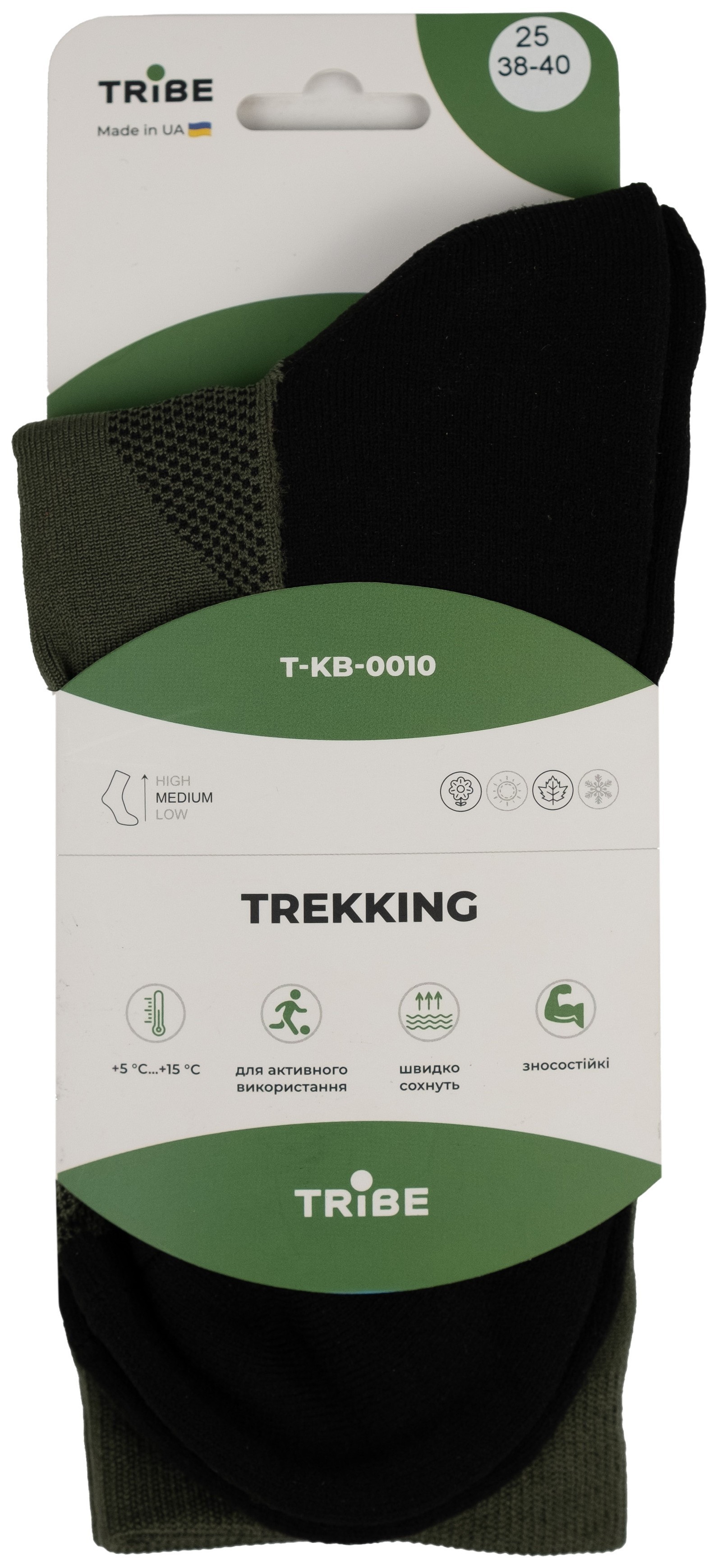 Шкарпетки Tribe Trekking T-KB-0010-black, 38-40, укр, укр