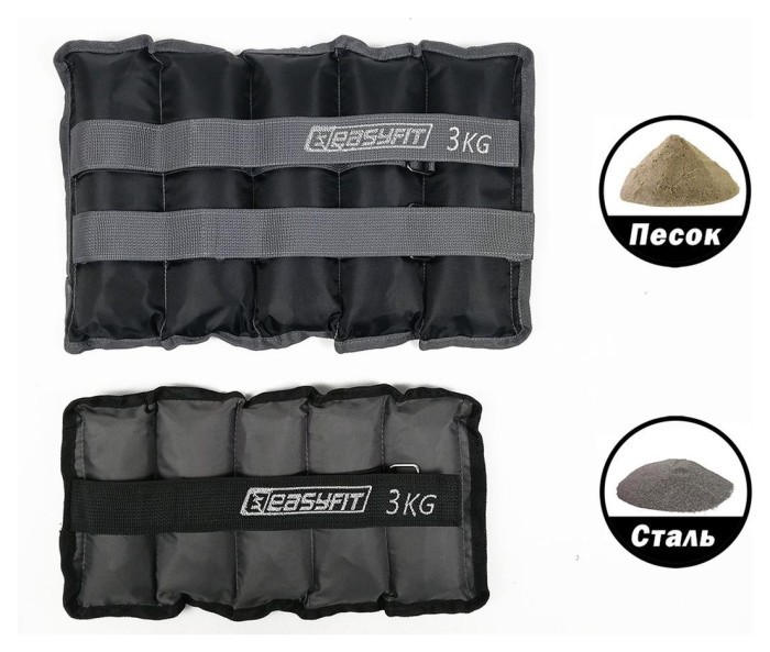 Утяжелители для ног и рук с металлом EasyFit Metal 0,5 кг (пара)