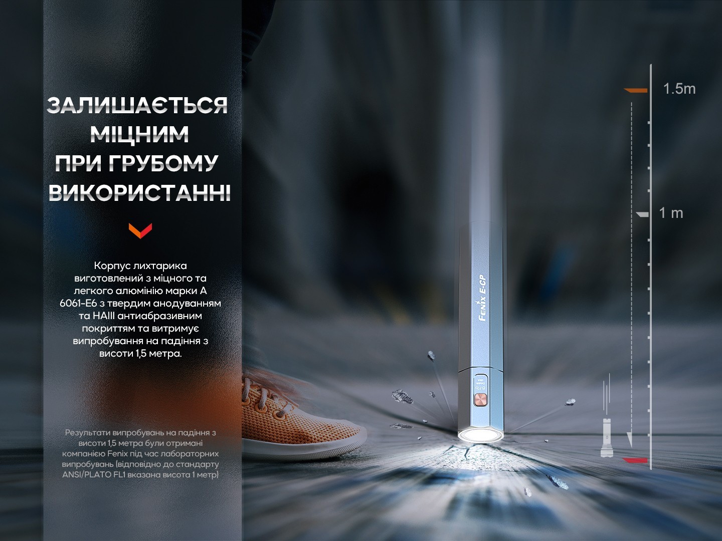 Фонарь ручной Fenix E-CP голубой