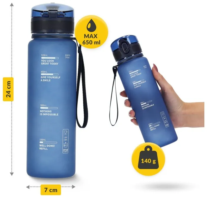 Пляшка для води спортивна 4FIZJO 650 мл Blue (P-5905973403740)