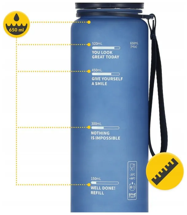 Пляшка для води спортивна 4FIZJO 650 мл Blue (P-5905973403740)