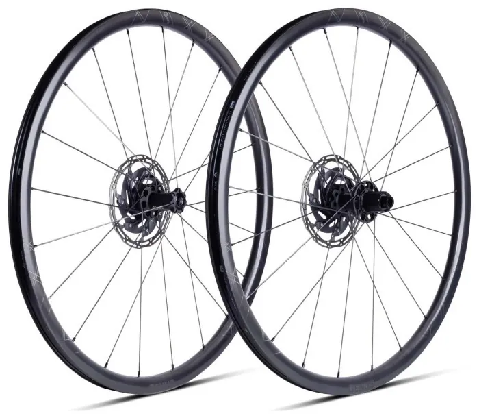 Колесо пров. + задн. 28" ERE GENUS II SL30 CARBON, Road, 100x12/142x12, CL, HG11, tubeless, чорний сатин