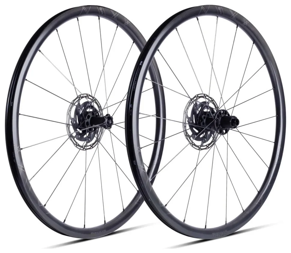 Колесо пров. + задн. 28" ERE GENUS II SL30 CARBON, Road, 100x12/142x12, CL, HG11, tubeless, чорний сатин (WH-47-93)