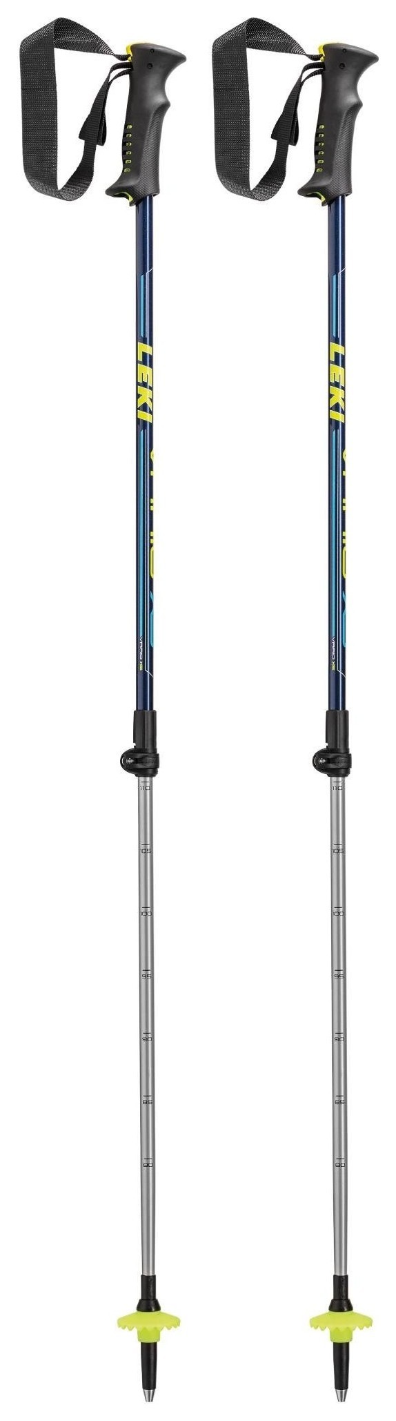 Палиці для гірських лиж для підлітків Leki VARIO XS 80-110см Blue metallic/neon yellow/cyan (64920521-WRH), укр, укр