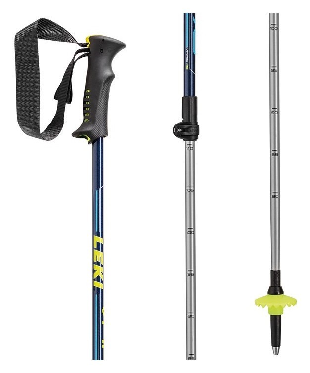Палки для горных лыж для подростков Leki VARIO XS 80-110см Blue metallic/neon yellow/cyan (64920521-WRH)