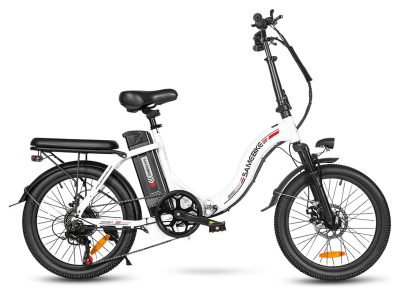 Электровелосипед Samebike CY20 (350 Вт, 12 А*ч, 36 В), колеса 20", с ручкой газа, белый