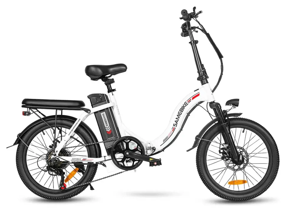 Електровелосипед Samebike CY20 (350 Вт, 12 А*год, 36 В), колеса 20", з ручкою газу, білий (ECO_SMB-CY20-white)
