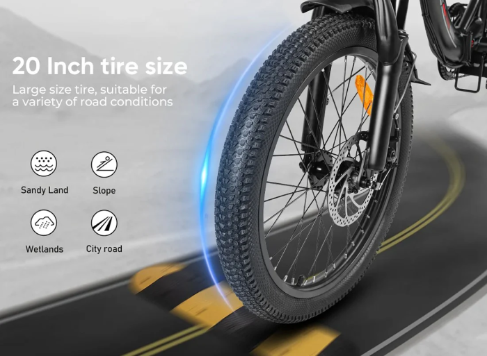 Электровелосипед Samebike CY20 (350 Вт, 12 А*ч, 36 В), колеса 20", с ручкой газа, белый