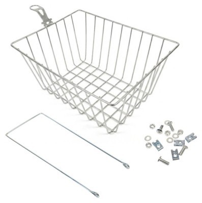 Кошик Сталь під болт і на рульову колонку 24-28" 370*290*185 мм зі стійкою 400L 25,4" CK-006S срiблястий