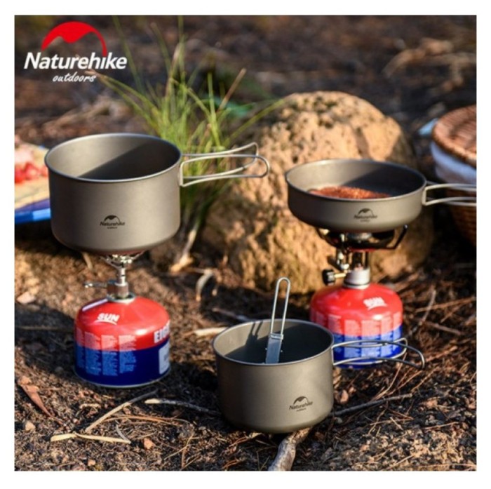 Каструля титанова зі складною ручкою 1300 мл Naturehike NH18T202-B, укр, укр