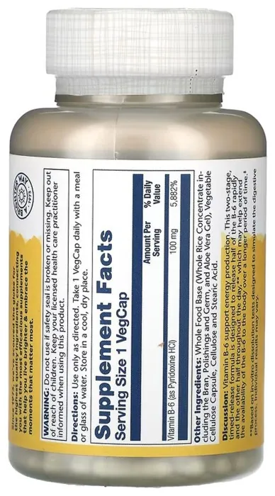 Vitamin B-6 100mg - 120 vcaps