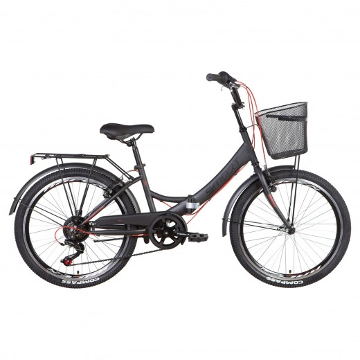 Велосипед ST 24&quot; Formula SMART Vbr тріскачка з багажником зад St (темно-сірий з червоним (м)) — 