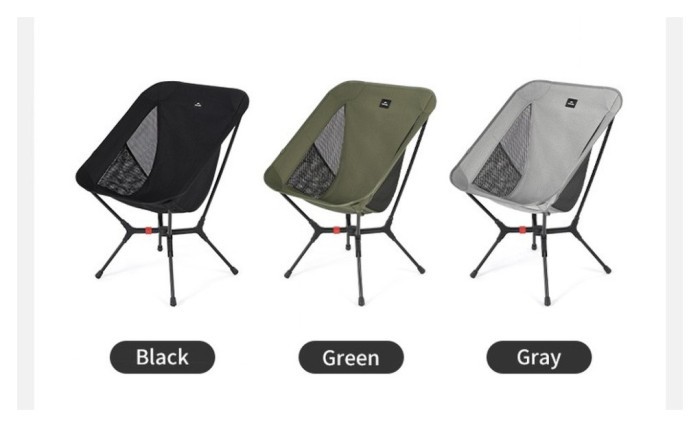 Стілець складаний ультралегкий Naturehike CNK2550JJ013 Yamami YL01, розмір М, алюміній, сірий