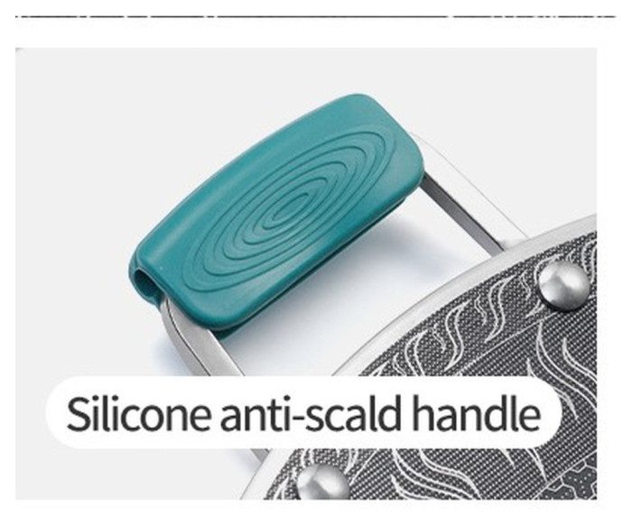 Сковорода з нержавіючої сталі з силіконовими ручками Naturehike CNK2550CF011, 34 х 34 см