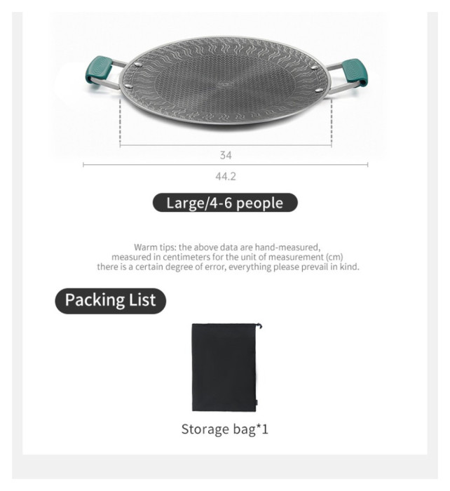 Сковорода з нержавіючої сталі з силіконовими ручками Naturehike CNK2550CF011, 34 х 34 см