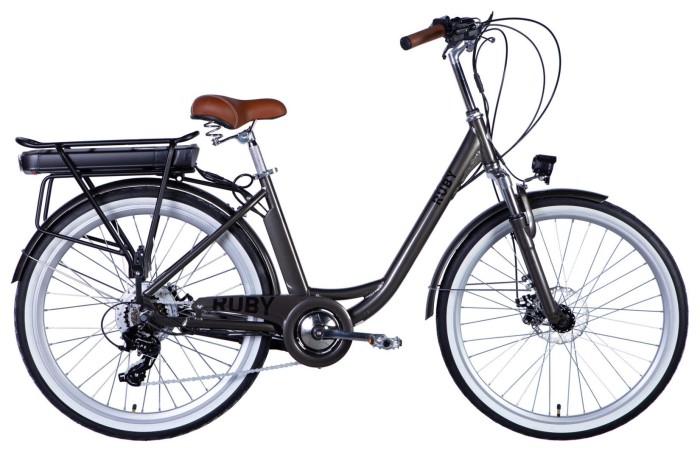 Велосипед с электроприводом 26" AL Dorozhnik eRUBY DD FR рама-17" 36B 13А*ч 500Вт мокрый асфальт 2026