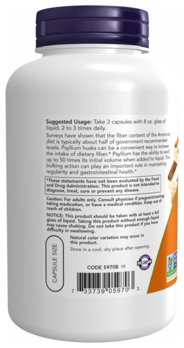 Psyllium Husk 500mg - 200 vcaps