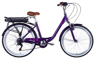 Велосипед уцененный с электроприводом 26" ST Dorozhnik eLUX Vbr FR рама-17" 36B 13А*ч 500Вт сливовый (матовый) 2026