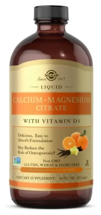 Liquid Calcium Magnesium Citrate with Vitamin D3 - 473ml Natural Orange-Vanilla (Без этикетки)
