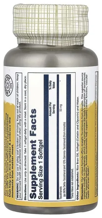 Vitamin E Tocotrienols, Annatto 50mg - 60 softgels