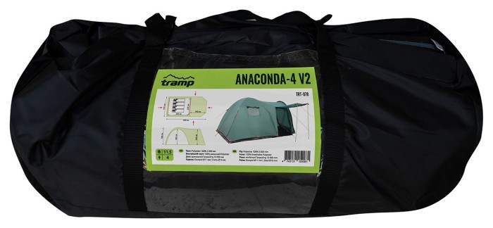 Палатка Tramp Anaconda 4 (v2) green UTRT-078