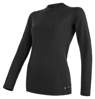 Термофутболка женская Sensor Merino DF LS black 15100029, SW11M-black-L