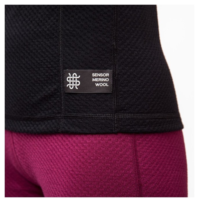 Термофутболка женская Sensor Merino DF LS black 15100029, SW11M-black-L