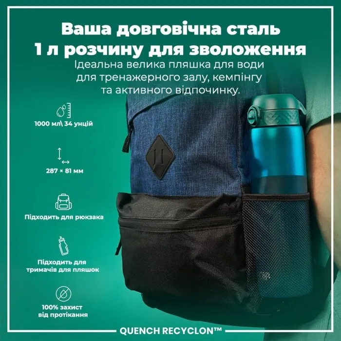 Картофель для воды ION8 1000 мл. (ЭКО бутылка) BPA Free, Aqua