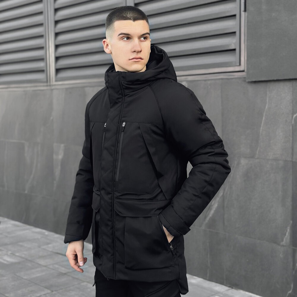 Парка чоловіча зимова з капюшоном Pobedov Seniora Udacha Gray
