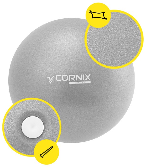 М'яч для пілатесу, йоги, реабілітації Cornix MiniGYMball 22 см XR-0227 Grey